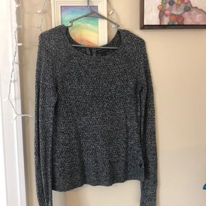 Black and white heather American Eagle sweater